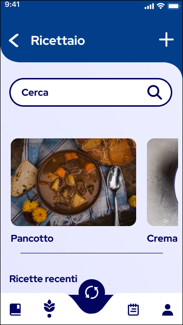 Schermata ricettaio di Medi